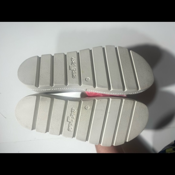 J Slides Blue Pink Tie Dye Brit Stretch Chunky Platform Slip On Sandals NWOT 8.5 - Picture 16 of 16